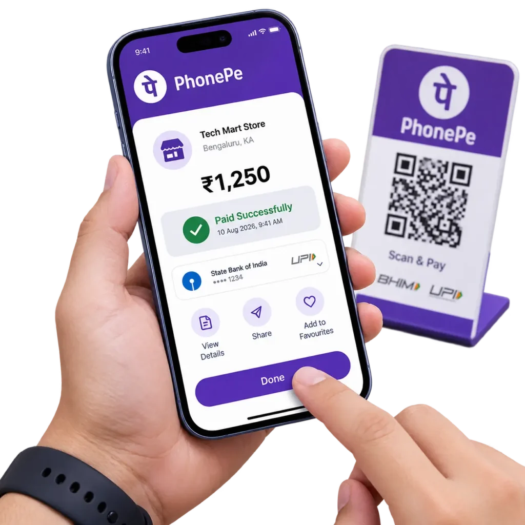 Fake PhonePe APK iOS Download Latest Version 2026 Free – Make Payments 2 Person making a payment using the Fake PhonePe APK ios.